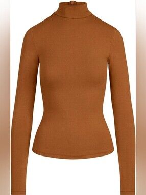 SKIMS Cotton Jersey Turtleneck Top Chai sz Med